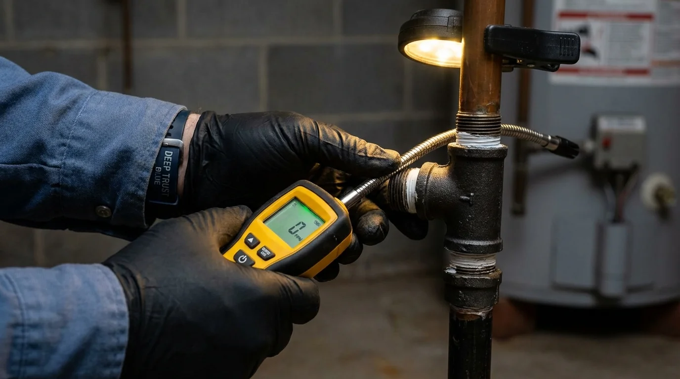 Gas leak detection with electronic sniffer by Johns Plumbing LLC in Pottstown
